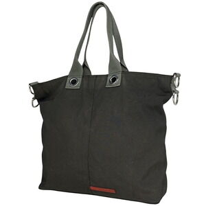 Prada logo tote bag handbag black green beige